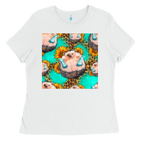 White hedgehog western seamless pattern Ladies Tee - HRA Design Shop