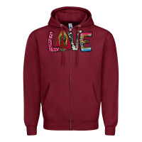 Burgundy our lady of guadalupe love Zipper Hoodie - Jasminsmagicworld