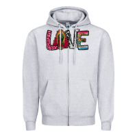 Heather Grey our lady of guadalupe love Zipper Hoodie - Jasminsmagicworld