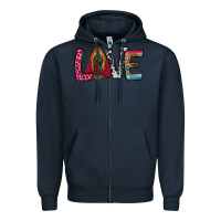 Navy our lady of guadalupe love Zipper Hoodie - Jasminsmagicworld