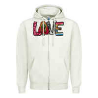 Oatmeal Heather our lady of guadalupe love Zipper Hoodie - Jasminsmagicworld