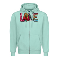 Seafoam our lady of guadalupe love Zipper Hoodie - Jasminsmagicworld