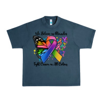 Midnight Navy we believe in miracles fight cancer in all colors Urban Heavy Tee - MaliasSmallBusiness