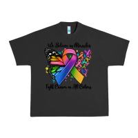 Pigment Black we believe in miracles fight cancer in all colors Urban Heavy Tee - MaliasSmallBusiness