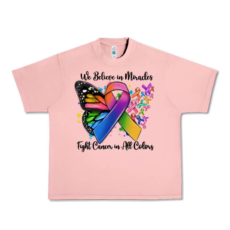 We Believe In Miracles Fight Cancer In All Colors Urban Heavy Tee by MaliasSmallBusiness | Teevron