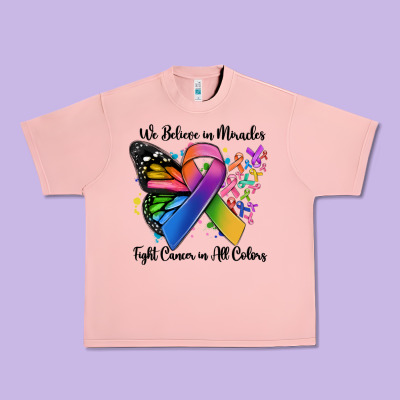 We Believe In Miracles Fight Cancer In All Colors Urban Heavy Tee Designed By Maliassmallbusiness