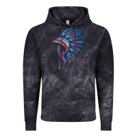 Cloud Black indian headdress with american flag Vintage Hoodie - BarkalooDesign