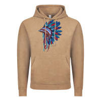 Vintage Coffee indian headdress with american flag Vintage Hoodie - BarkalooDesign
