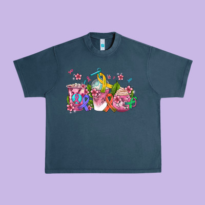 Western Cancer  Coffee Cups With Ribbons Urban Heavy Tee Designed By Adodesignshop