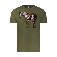 Vintage Olive Mustang Horse Vintage Tee - LillyAllenDesigns