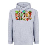 Heather Grey christmas head start Heavyweight Hoodie - texasbilliewilder