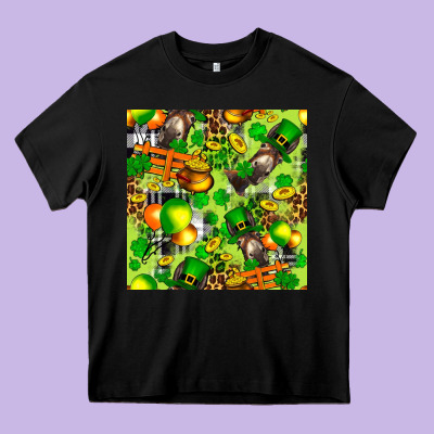 St. Patrick's Donkey With Shamrock Seamless Heavy Core Tee Designed By Fadigitalartstudio