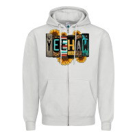 Dove Grey yeehaw license plate letters Zipper Hoodie - Jasminsmagicworld