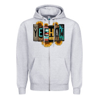 Heather Grey yeehaw license plate letters Zipper Hoodie - Jasminsmagicworld