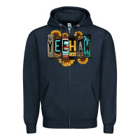 Navy yeehaw license plate letters Zipper Hoodie - Jasminsmagicworld