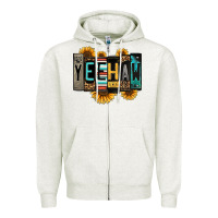 Oatmeal Heather yeehaw license plate letters Zipper Hoodie - Jasminsmagicworld