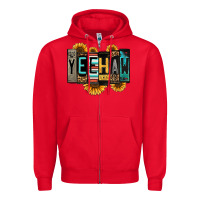 Red yeehaw license plate letters Zipper Hoodie - Jasminsmagicworld