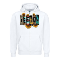 White yeehaw license plate letters Zipper Hoodie - Jasminsmagicworld
