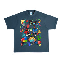 Midnight Navy somebody's loud & proud autism mama Urban Heavy Tee - MaliasSmallBusiness