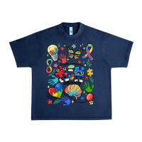 Navy somebody's loud & proud autism mama Urban Heavy Tee - MaliasSmallBusiness