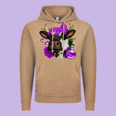 Halloween Roses Cow Vintage Hoodie Designed By Jasminsmagicworld
