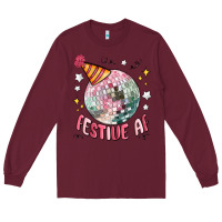Burgundy festive af Long Sleeve Tee - MaliasSmallBusiness