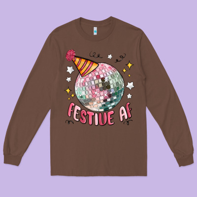 Festive Af Long Sleeve Tee Designed By Maliassmallbusiness