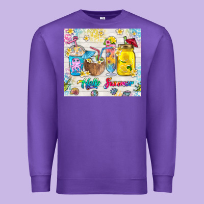 Hello Summer Coffee Cups Premium Sweatshirt Designed By Tumblerdesignbyshophia