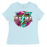Baby Blue mama life and thunderbolt Ladies Tee - JahusDesignShop