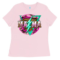 Bubblegum Pink mama life and thunderbolt Ladies Tee - JahusDesignShop