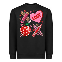 Black valentine xoxo teacher Heavyweight Sweatshirt - MaliasSmallBusiness