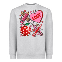 Heather Grey valentine xoxo teacher Heavyweight Sweatshirt - MaliasSmallBusiness