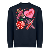 Navy valentine xoxo teacher Heavyweight Sweatshirt - MaliasSmallBusiness