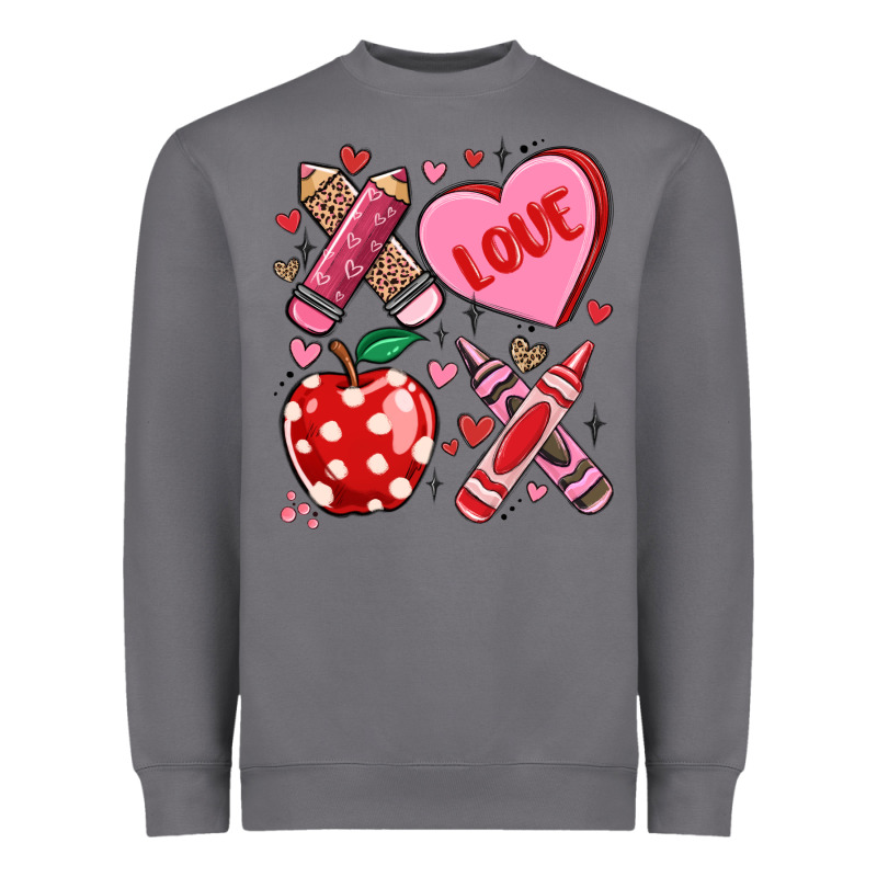 Valentine Xoxo Teacher Heavyweight Sweatshirt by MaliasSmallBusiness | Teevron