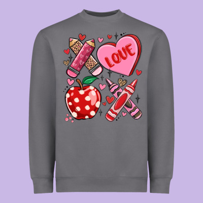 Valentine Xoxo Teacher Heavyweight Sweatshirt Designed By Maliassmallbusiness