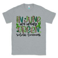 Heather Grey in june we wear green scoliosis awareness Classic Tee - MaliasSmallBusiness