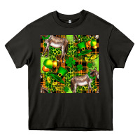 Asphalt St. Patrick's Donkey With Leprechaun Hat Seamless Heavy Core Tee - FaDigitalArtStudio