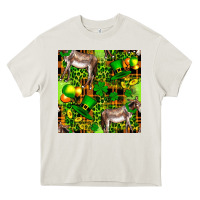 Cream St. Patrick's Donkey With Leprechaun Hat Seamless Heavy Core Tee - FaDigitalArtStudio