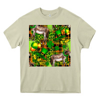 Mossy St. Patrick's Donkey With Leprechaun Hat Seamless Heavy Core Tee - FaDigitalArtStudio