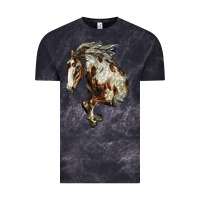 Cloud Black Mustang Horse Vintage Tee - LillyAllenDesigns