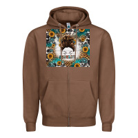 Chestnut mom life messy bun western Zipper Hoodie - Jasminsmagicworld