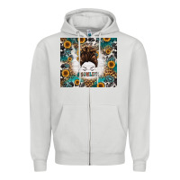 Dove Grey mom life messy bun western Zipper Hoodie - Jasminsmagicworld