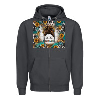 Smoke mom life messy bun western Zipper Hoodie - Jasminsmagicworld
