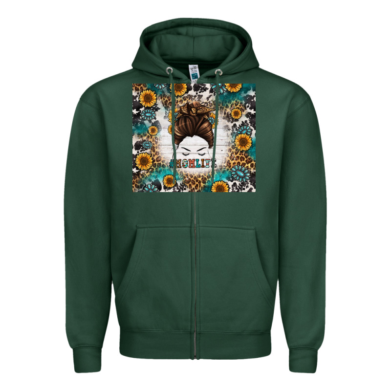 Mom Life Messy Bun Western Zipper Hoodie by Jasminsmagicworld | Teevron