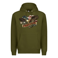 Army Green Freedom America Eagle 4th of july Premium Hoodie - HowdyJamesFarm
