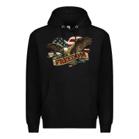Black Freedom America Eagle 4th of july Premium Hoodie - HowdyJamesFarm