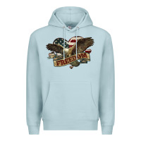 Blue Mist Freedom America Eagle 4th of july Premium Hoodie - HowdyJamesFarm