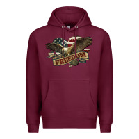 Burgundy Freedom America Eagle 4th of july Premium Hoodie - HowdyJamesFarm