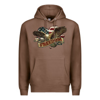 Chestnut Freedom America Eagle 4th of july Premium Hoodie - HowdyJamesFarm