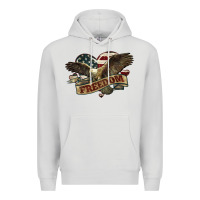 Dove Grey Freedom America Eagle 4th of july Premium Hoodie - HowdyJamesFarm